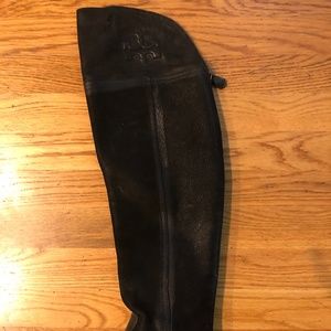 Tory Burch Black Leather Over the Knee  Boots